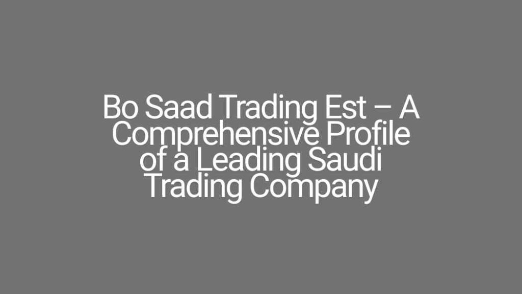 bo saad trading est